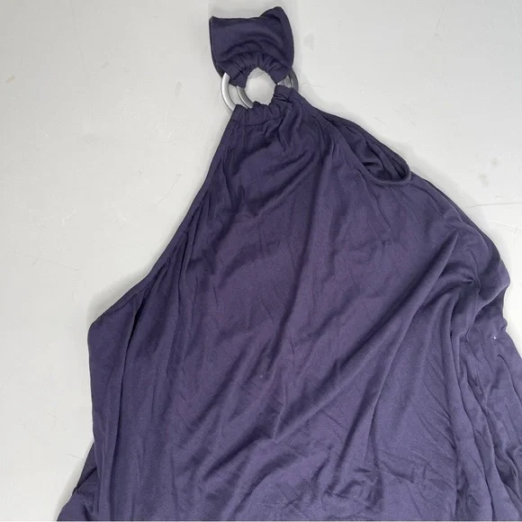 Free People Francesca One Shoulder Dress Midi Navy Blue Size Medium NWT - Picture 4 of 11